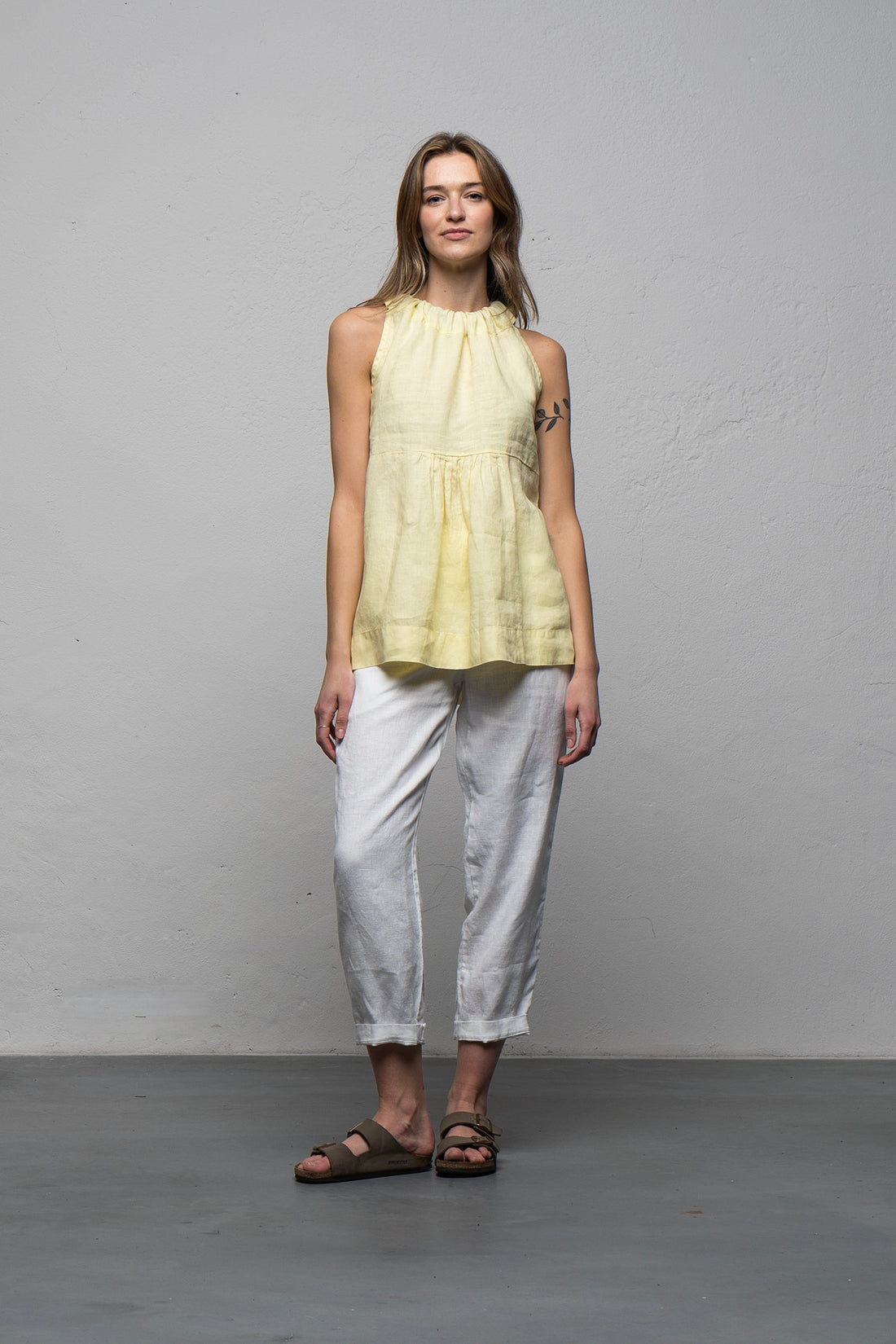 Lininė palaidinė geltona