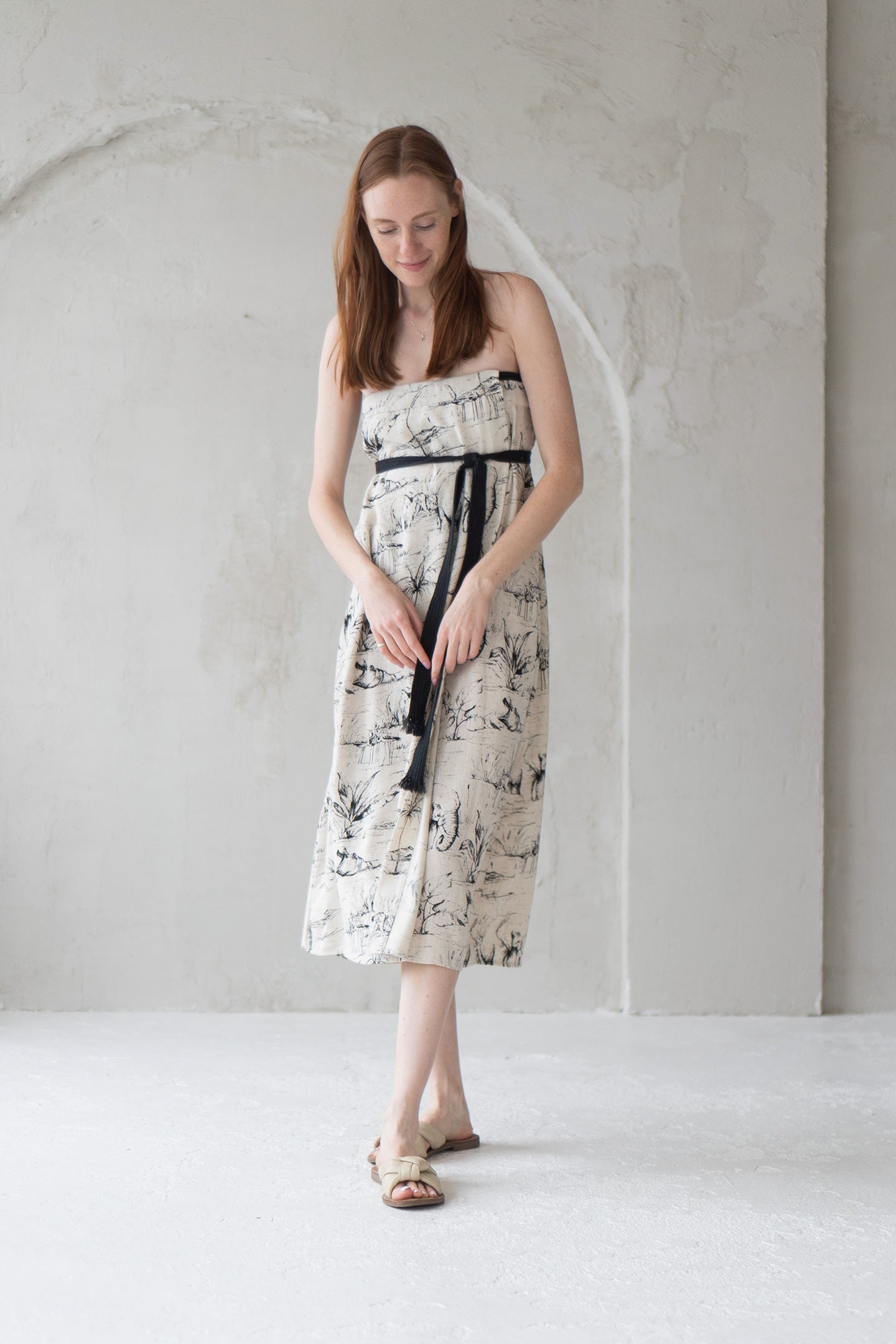 linen dress skirt safari print