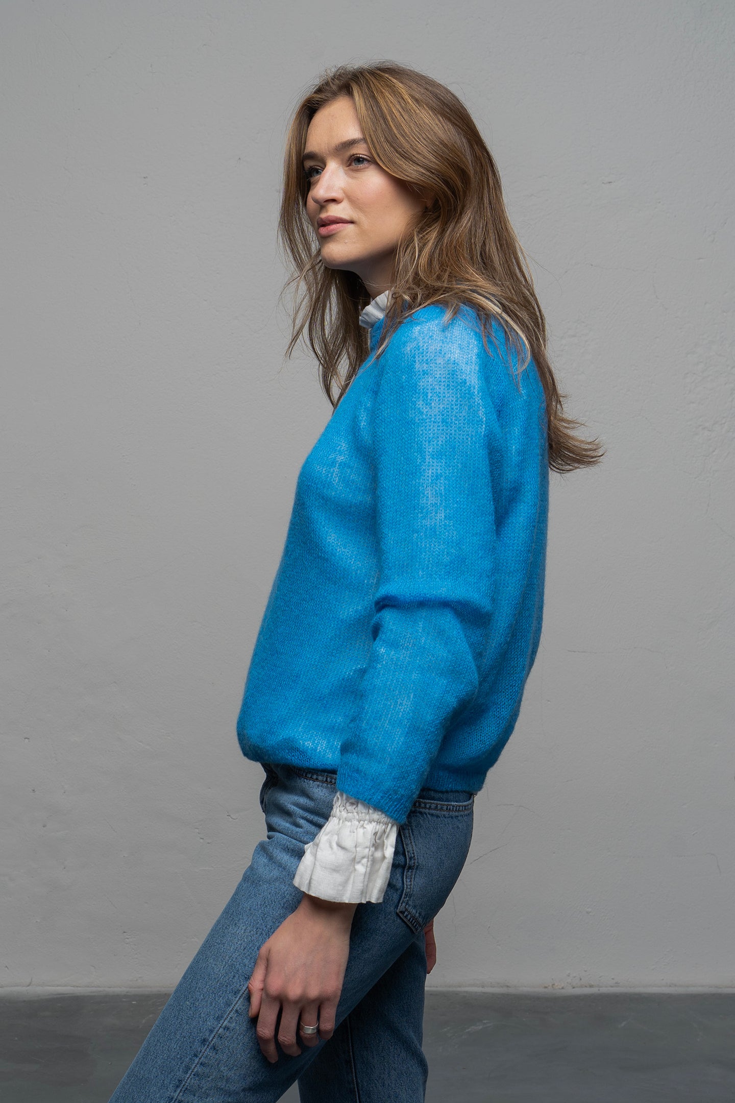 moheros megztinis mėlynas