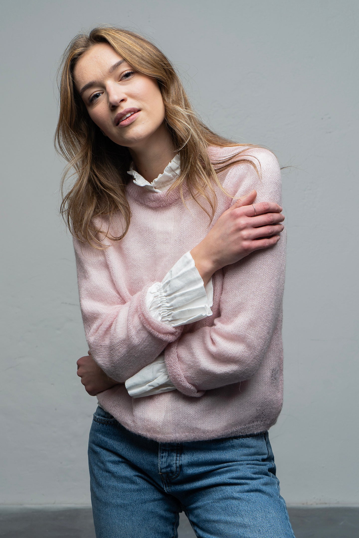 Moheros megztinis rožinis